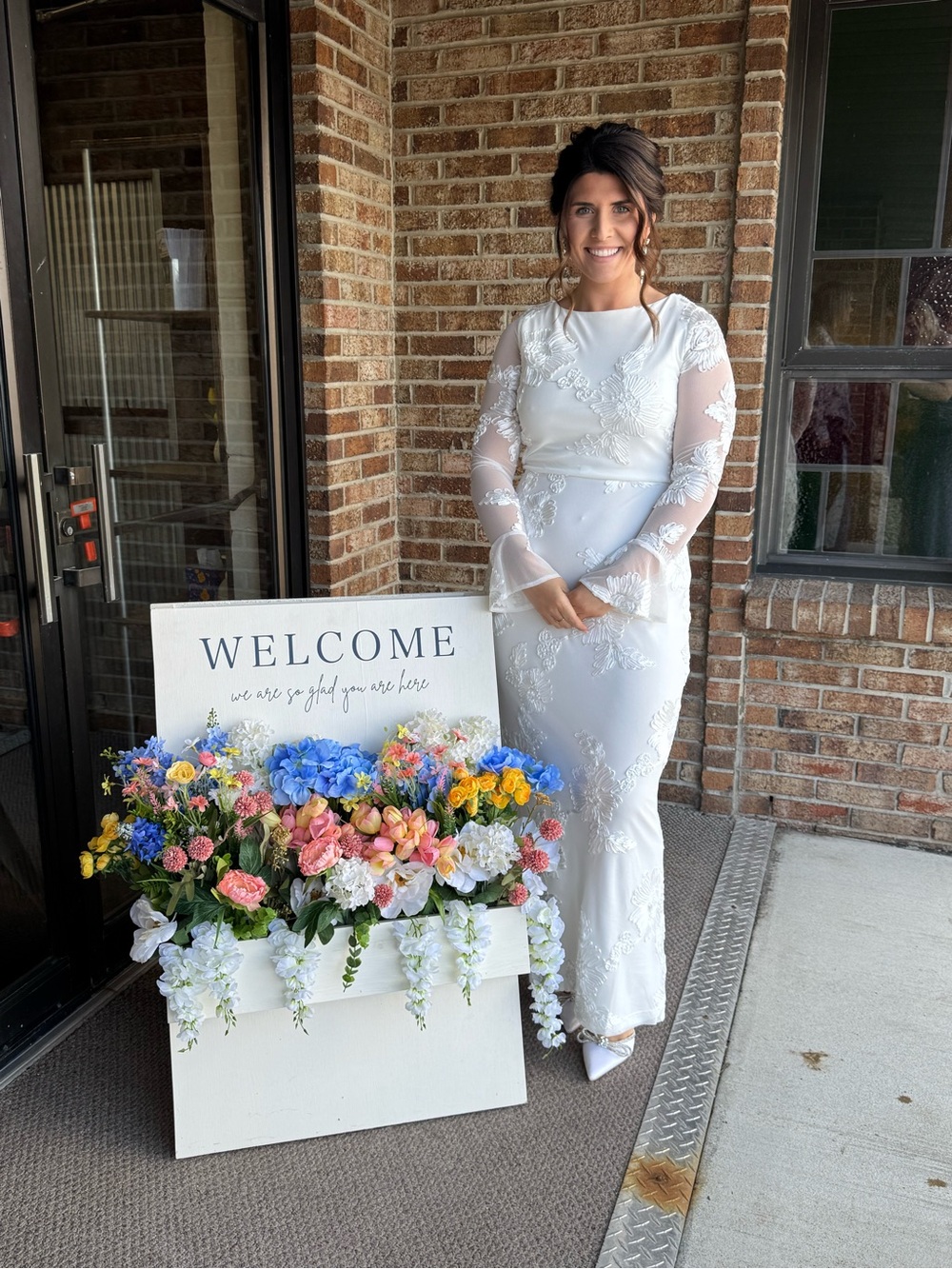 Hello Molly White Lace Long Sleeve Maxi Dress